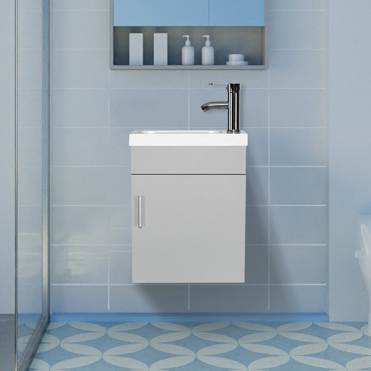 Orren Ellis 15" WallMounted Single Bathroom Vanity Set Wayfair